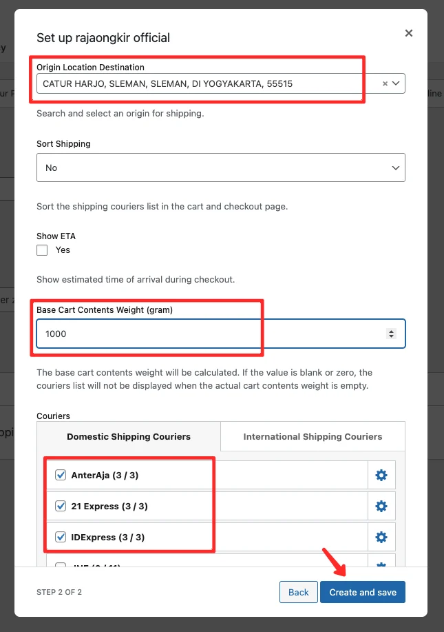 rajaongkir-setup-kurir
